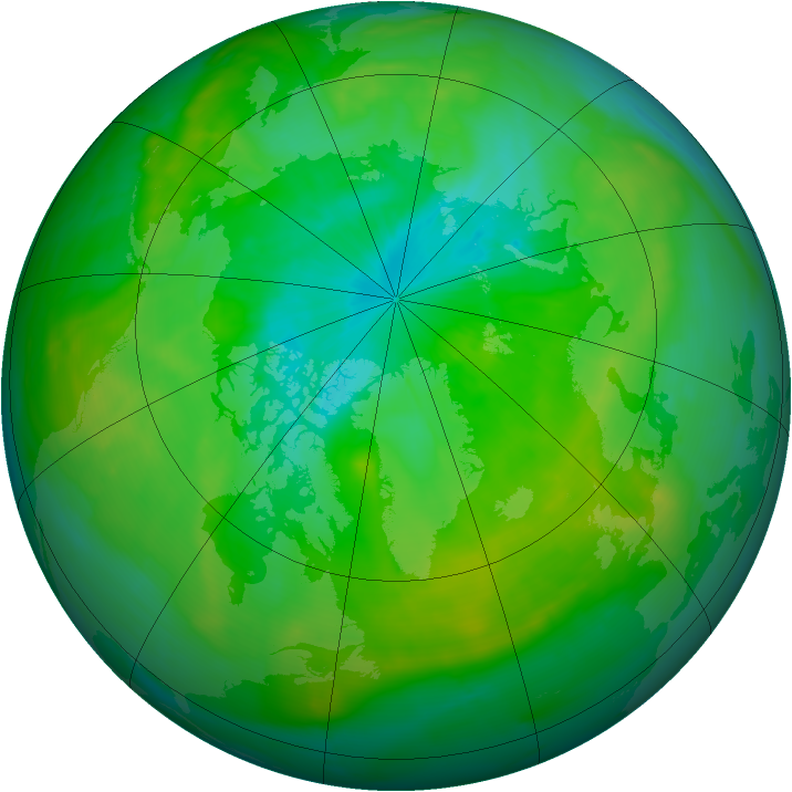 Arctic ozone map for 25 July 2015
